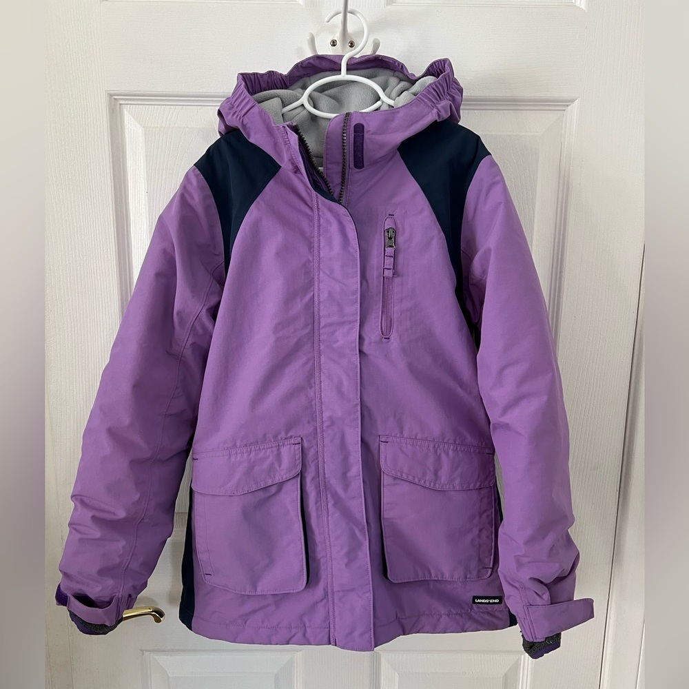 LANDS' END 10-12 Girls Purple Jacket Coat